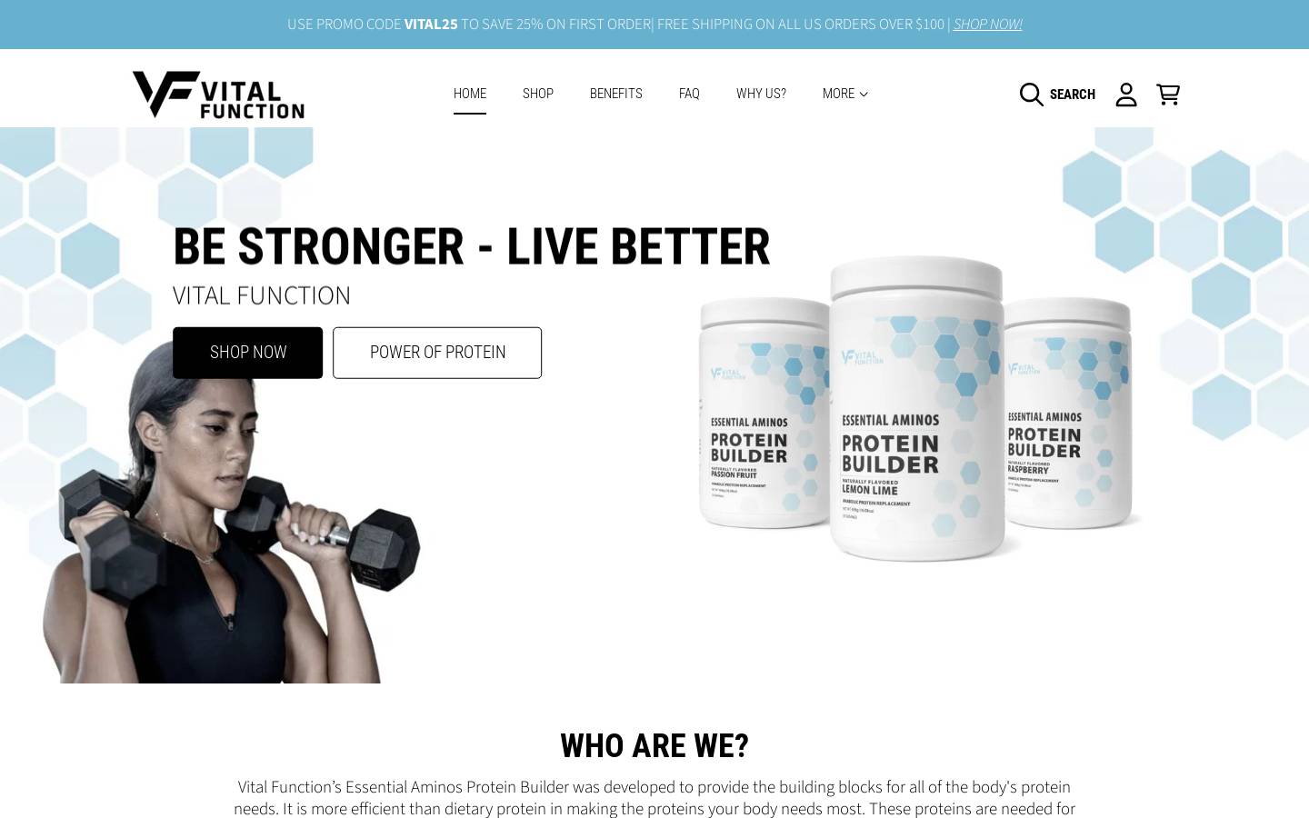 vitalfunction.com homepage screenshot