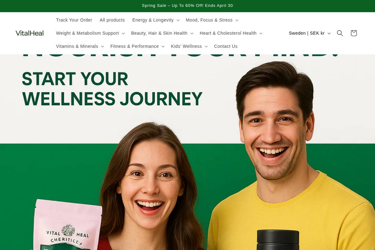 Vitalheal homepage screenshot