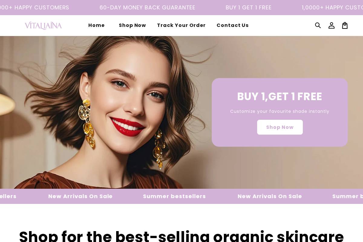 Vitaliaina homepage screenshot