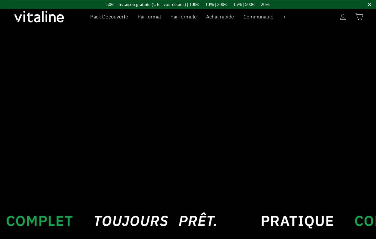 Vitaline homepage screenshot