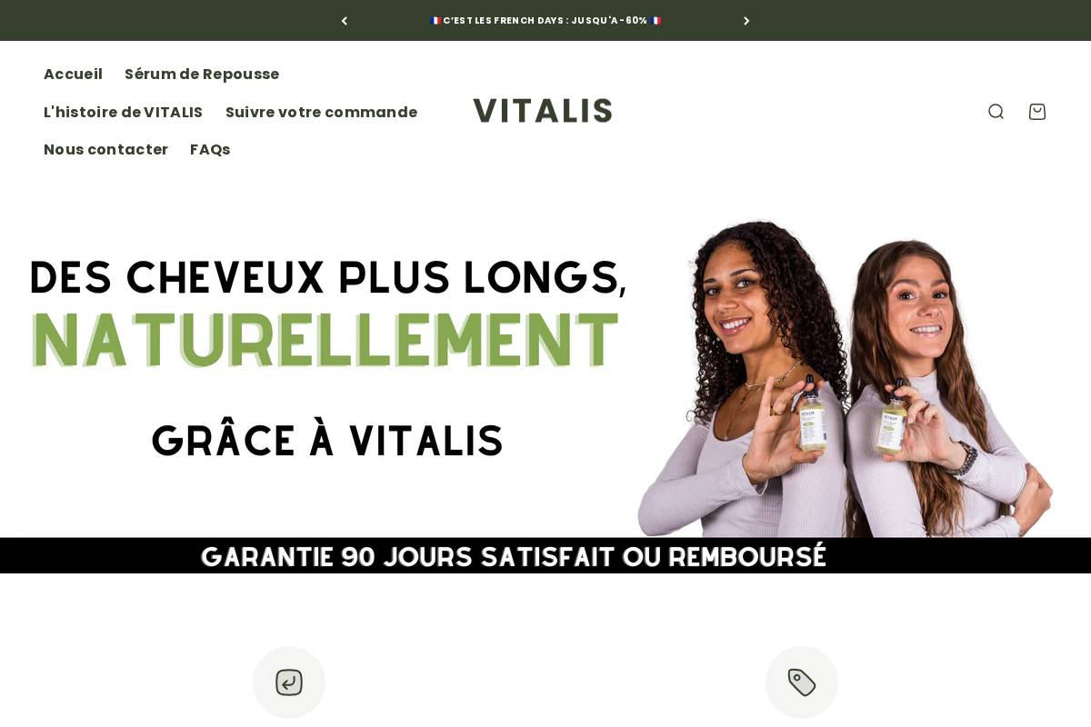 Vitalis Officiel homepage screenshot