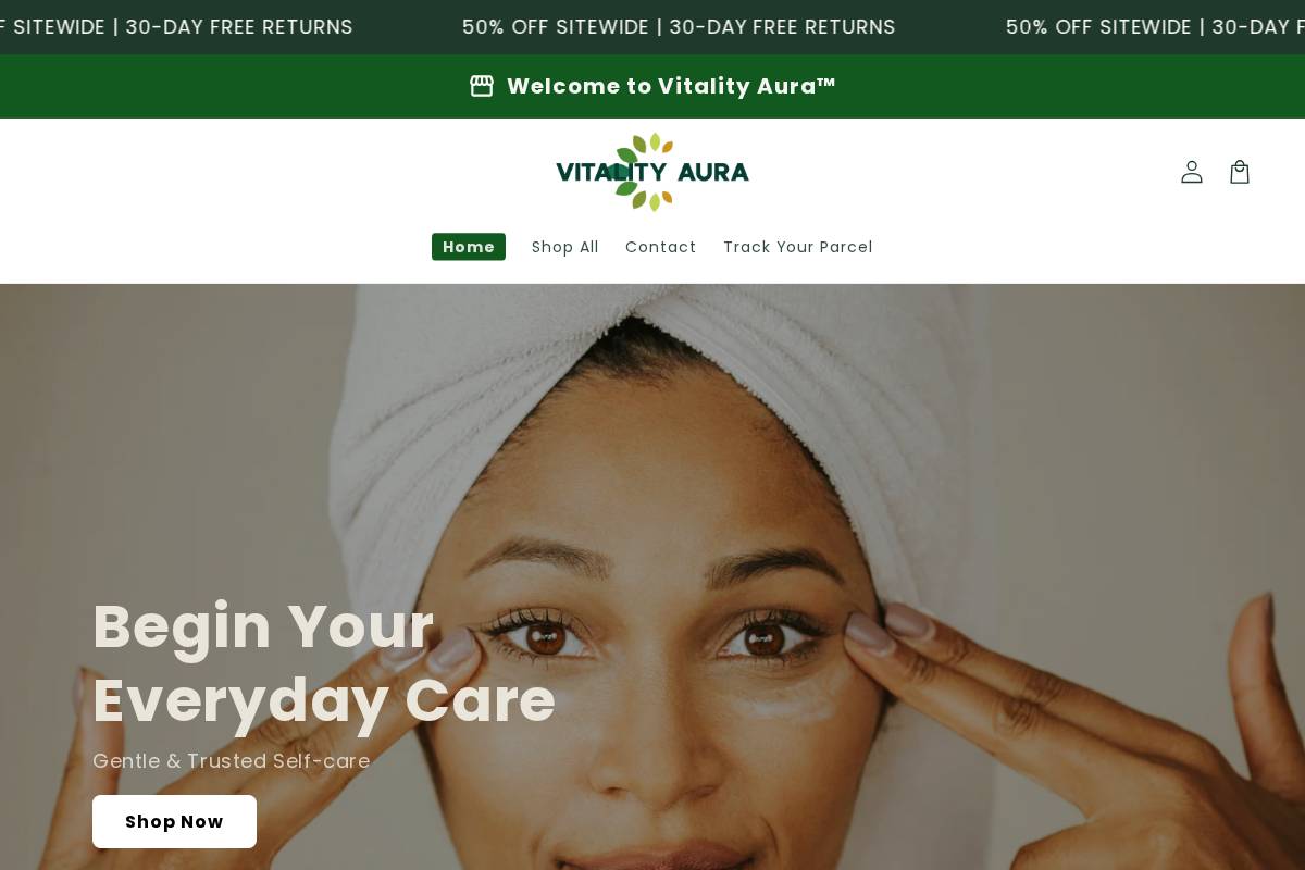 vitalityaura.com homepage screenshot