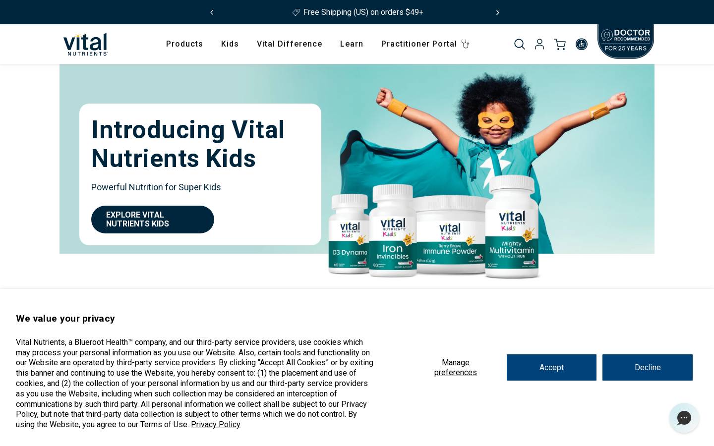 vitalnutrients-ctca.com homepage screenshot