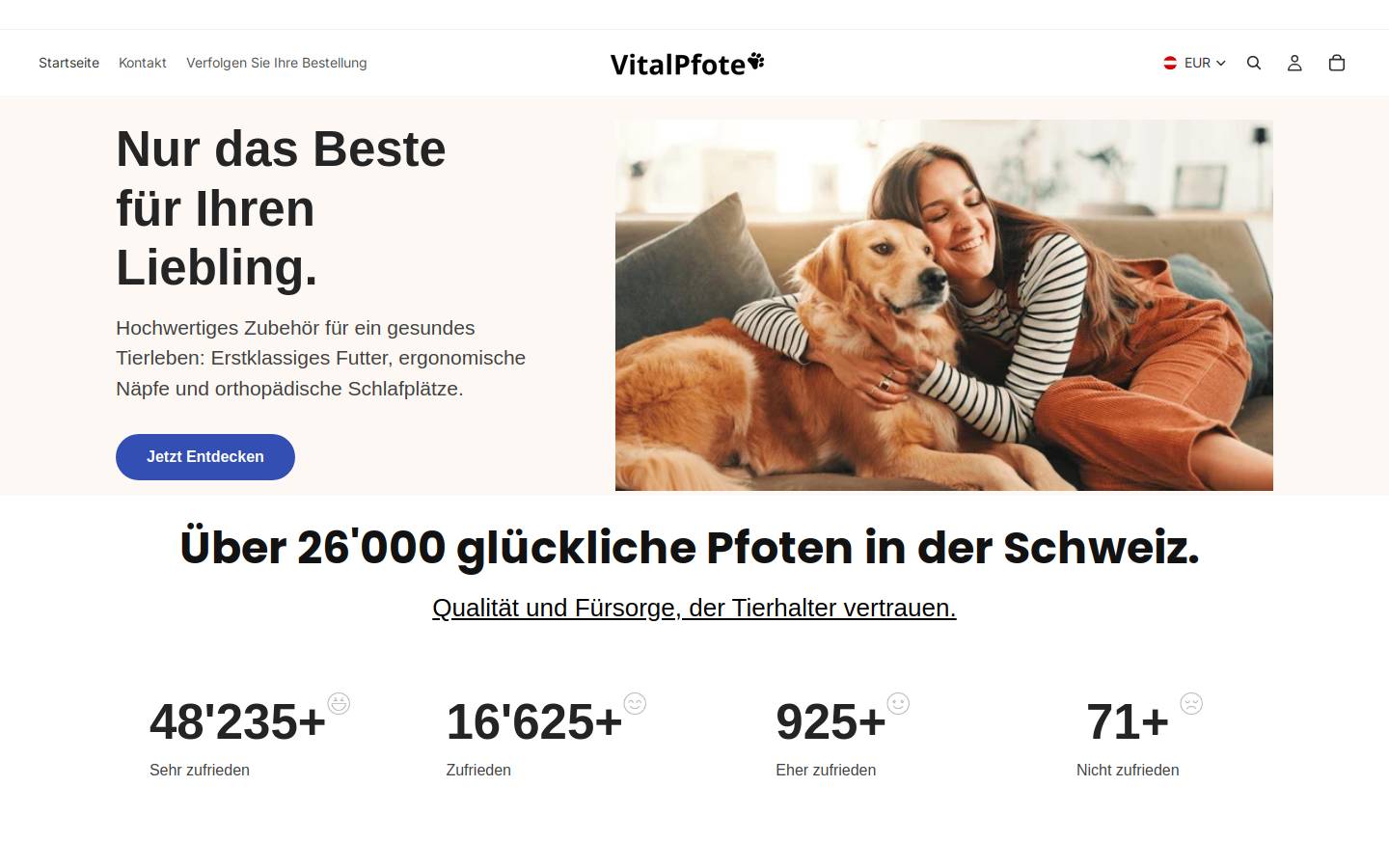 Vitalpfote homepage screenshot