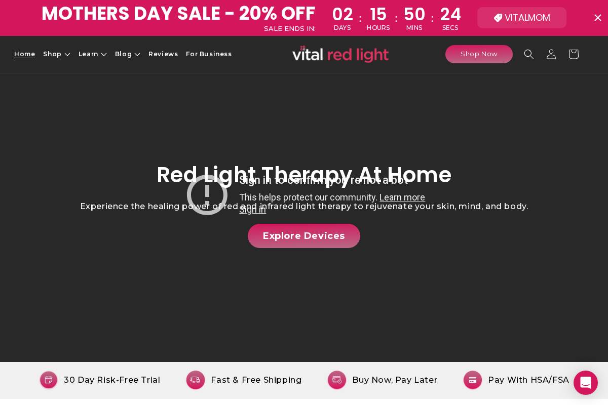 vitalredlight.com homepage screenshot