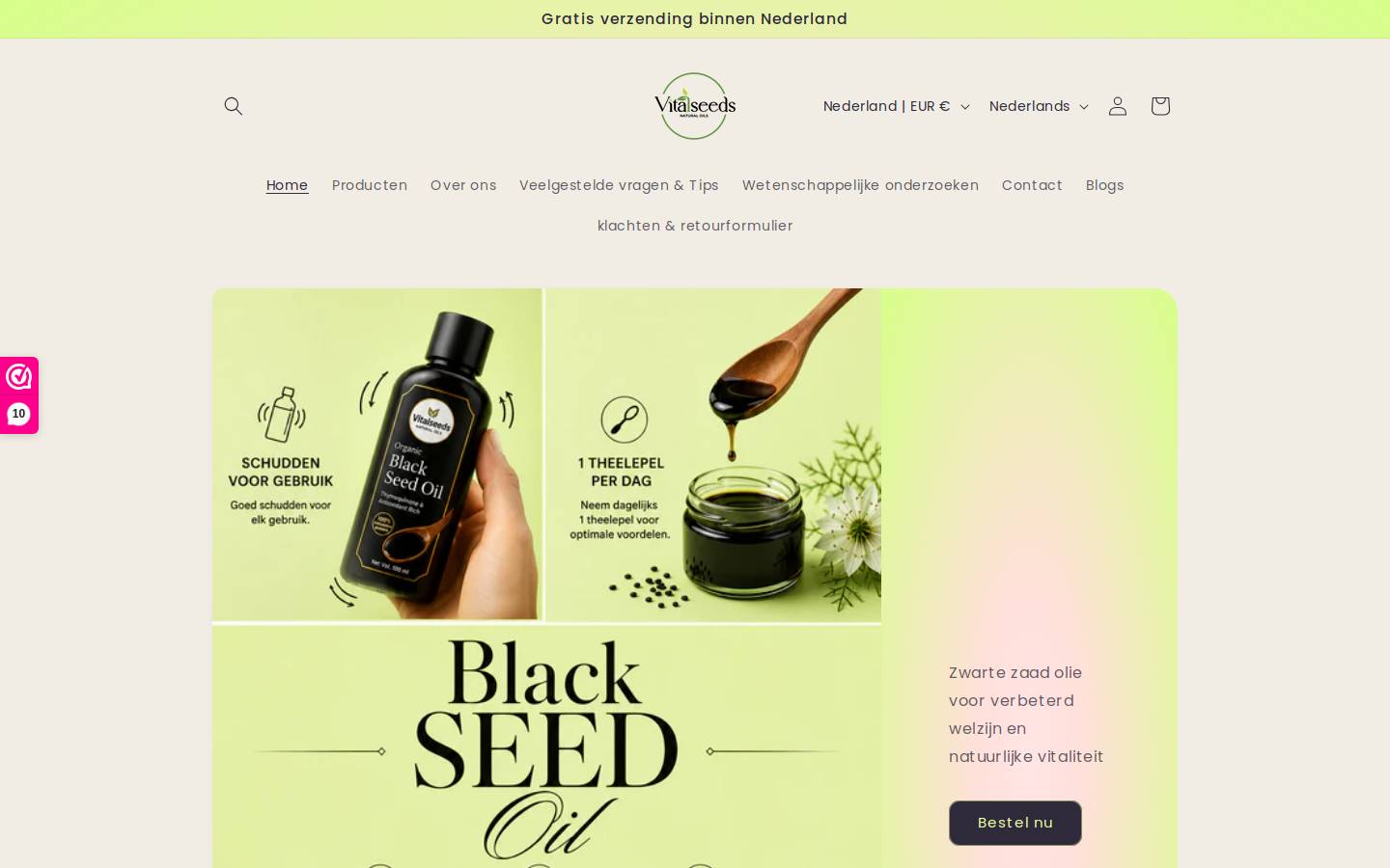 vitalseeds.nl homepage screenshot