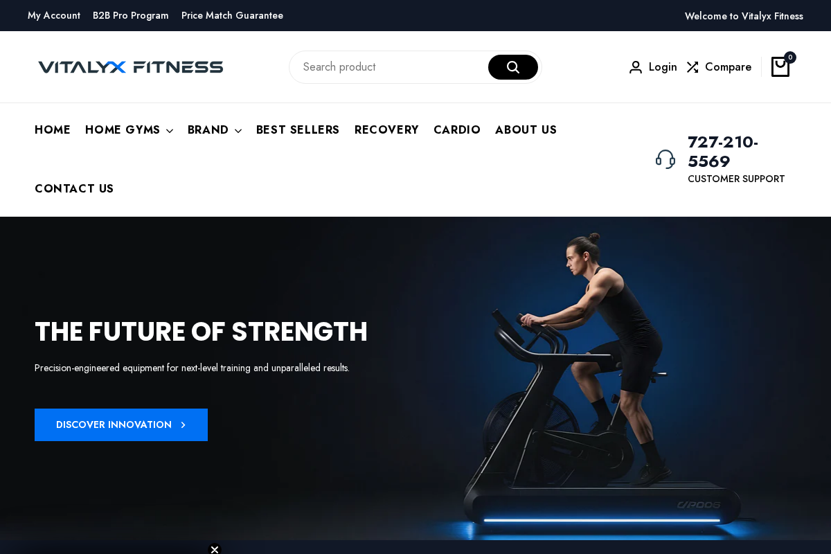 Vitalyx Fitness homepage screenshot
