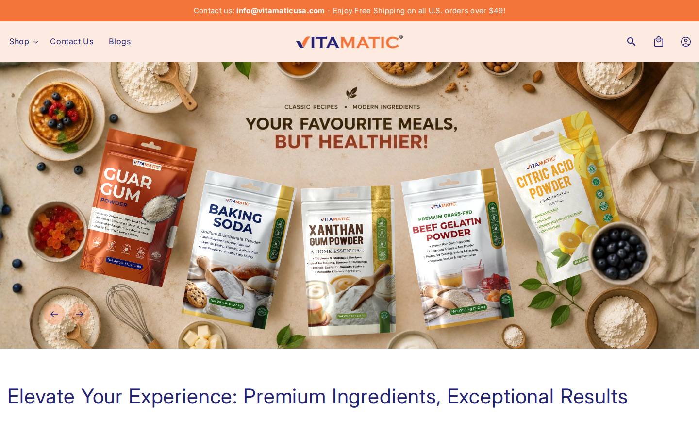 Vitamatic homepage screenshot