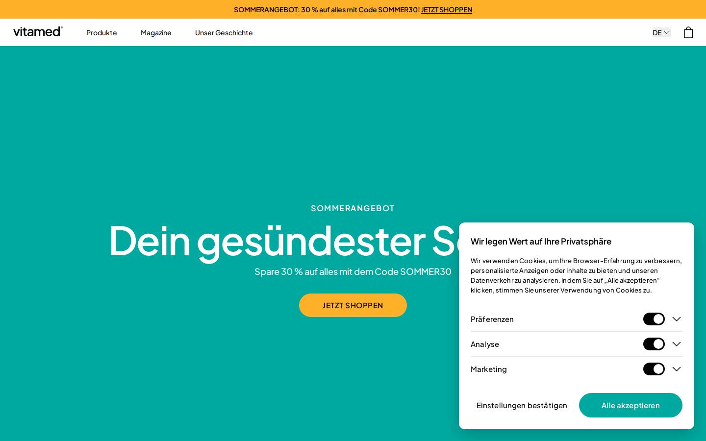 Vitamed homepage screenshot