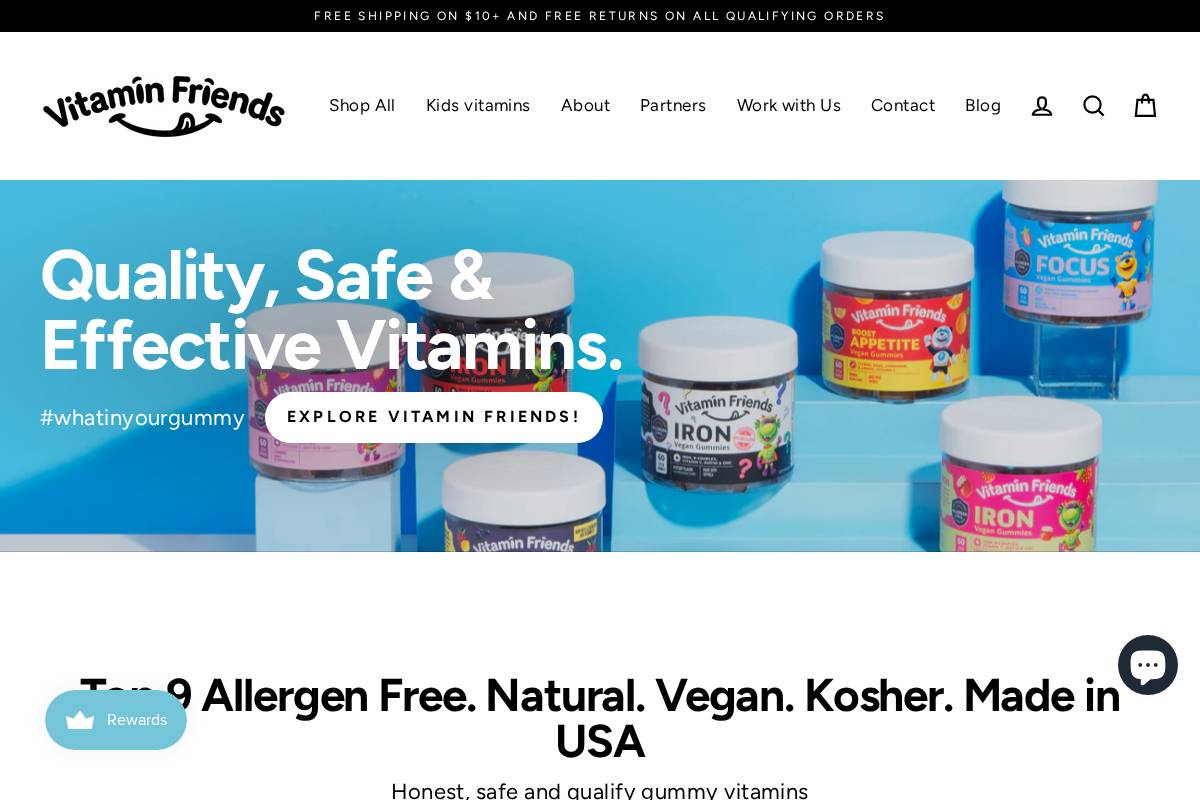 vitaminfriends.com homepage screenshot