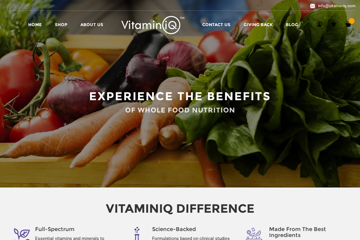 Intelligent, Natural Supplements homepage screenshot