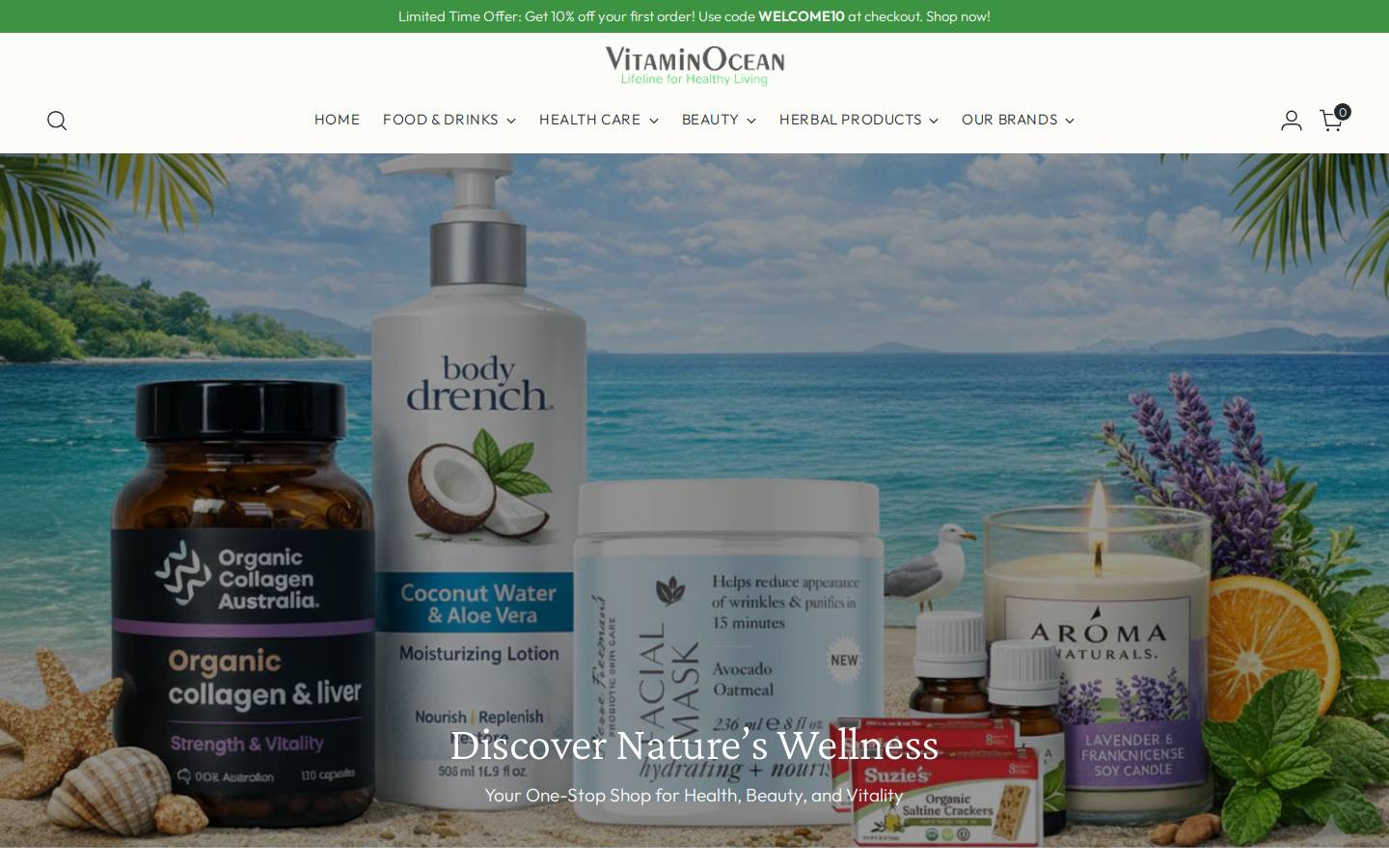 VitaminOcean homepage screenshot
