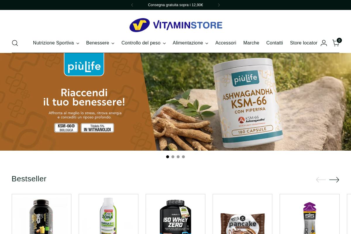 Vitaminstore homepage screenshot