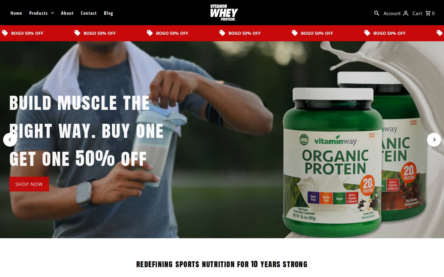 vitaminwhey.com homepage screenshot