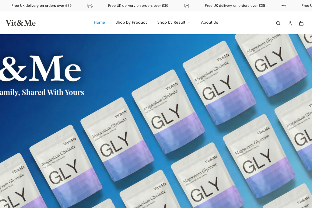 Vitandme homepage screenshot