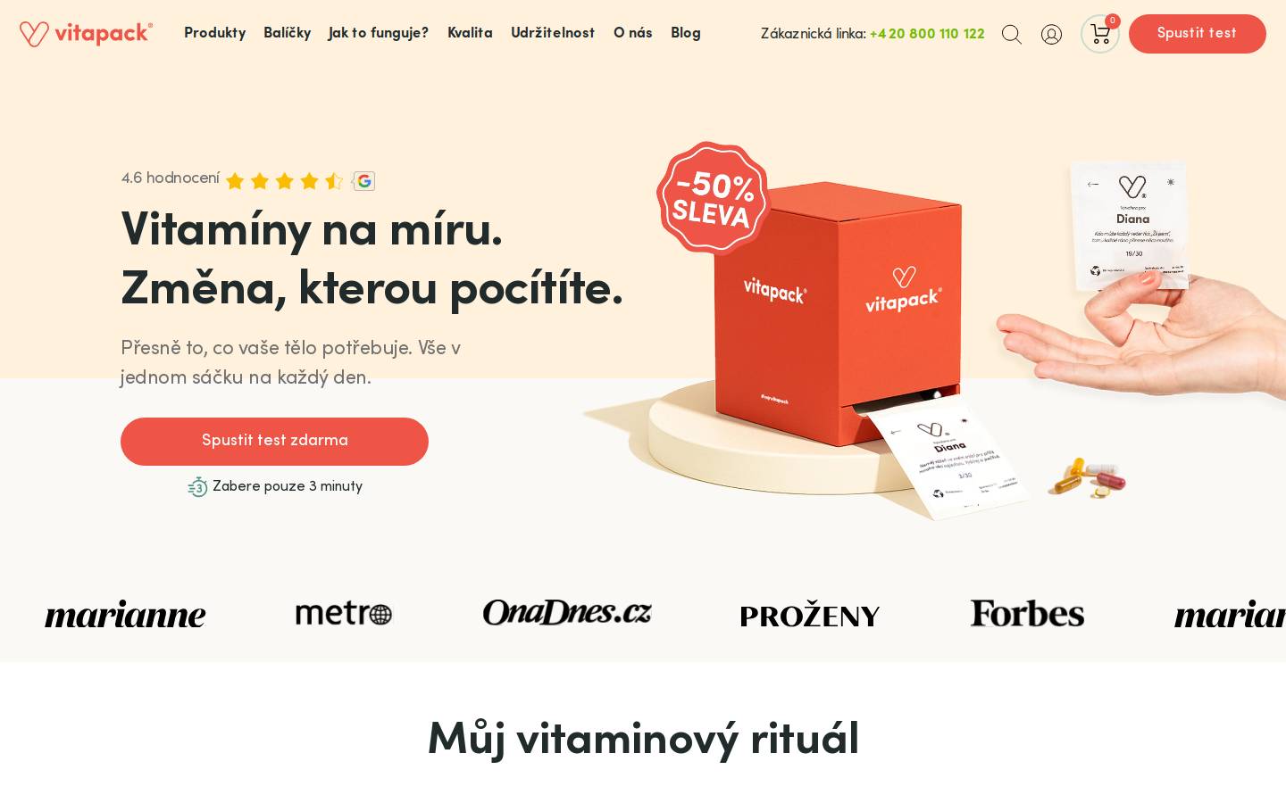Vitapack homepage screenshot