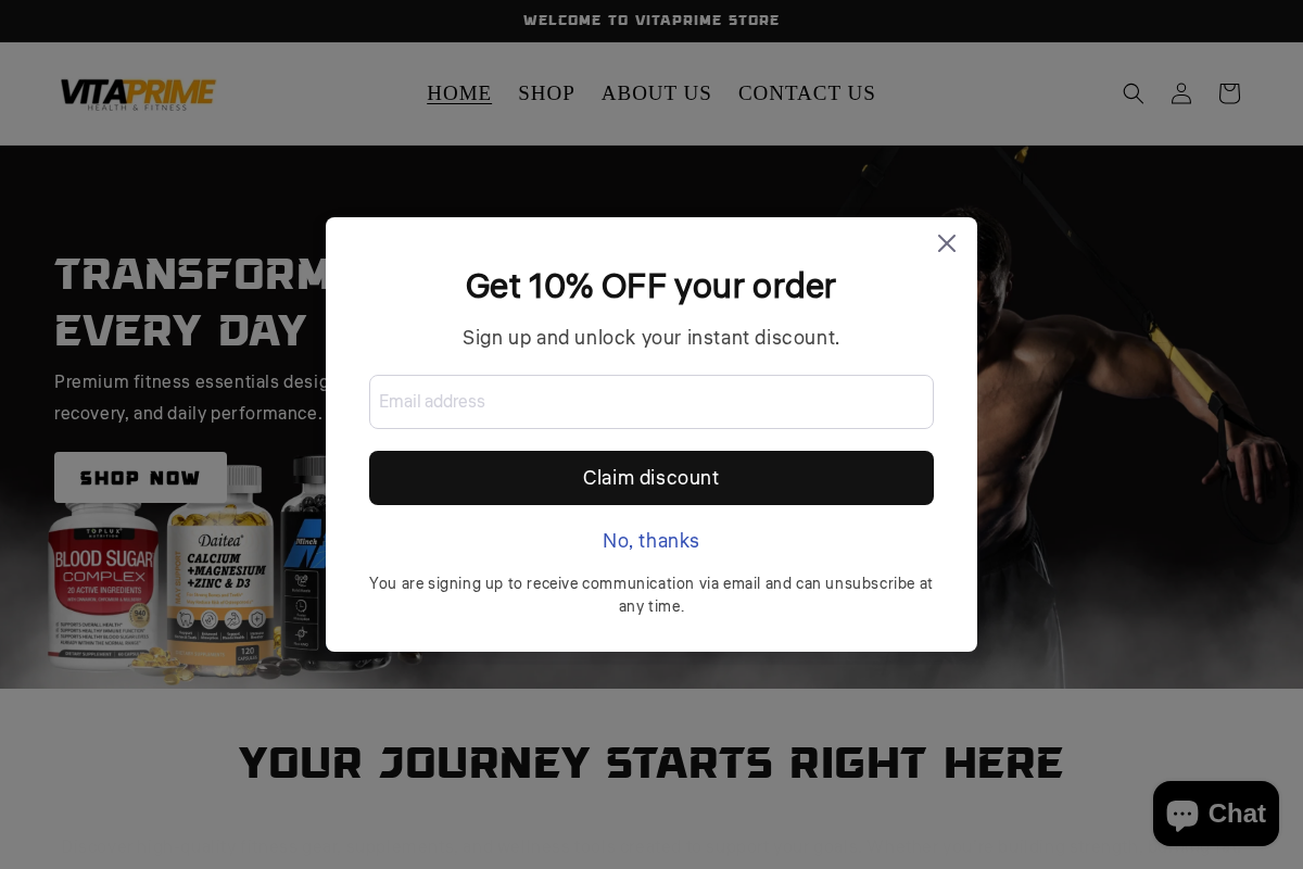 Vitaprime homepage screenshot