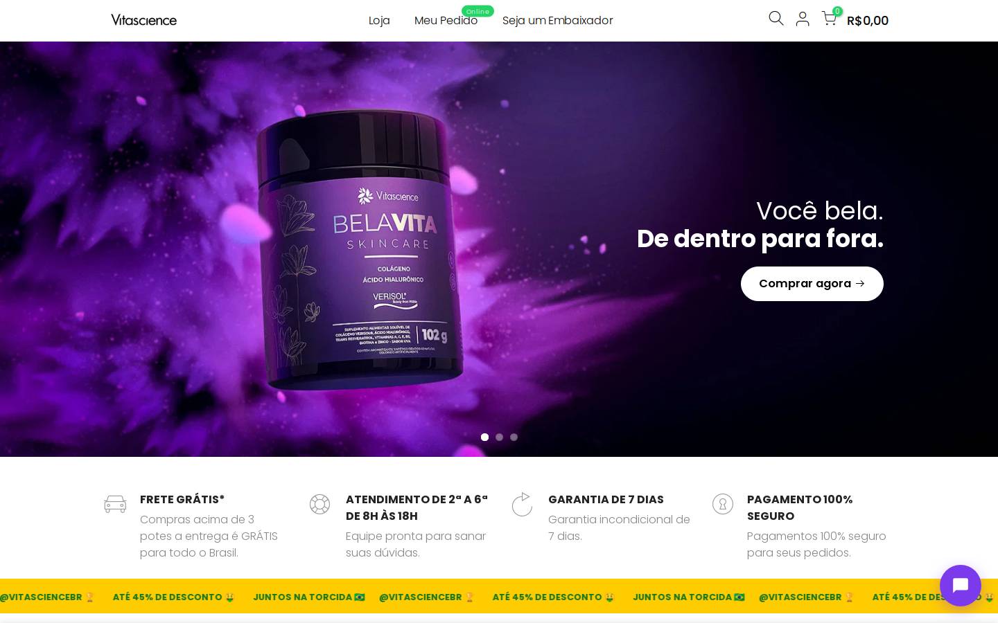 vitascience.com homepage screenshot