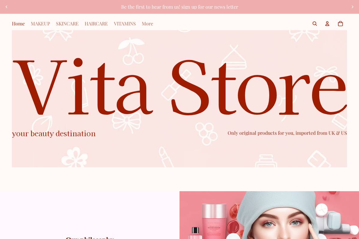 vitastorex.com homepage screenshot