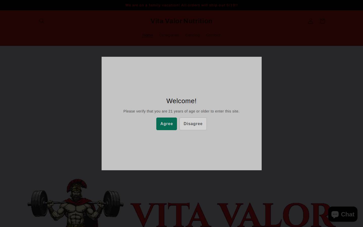vitavalornutrition.com homepage screenshot