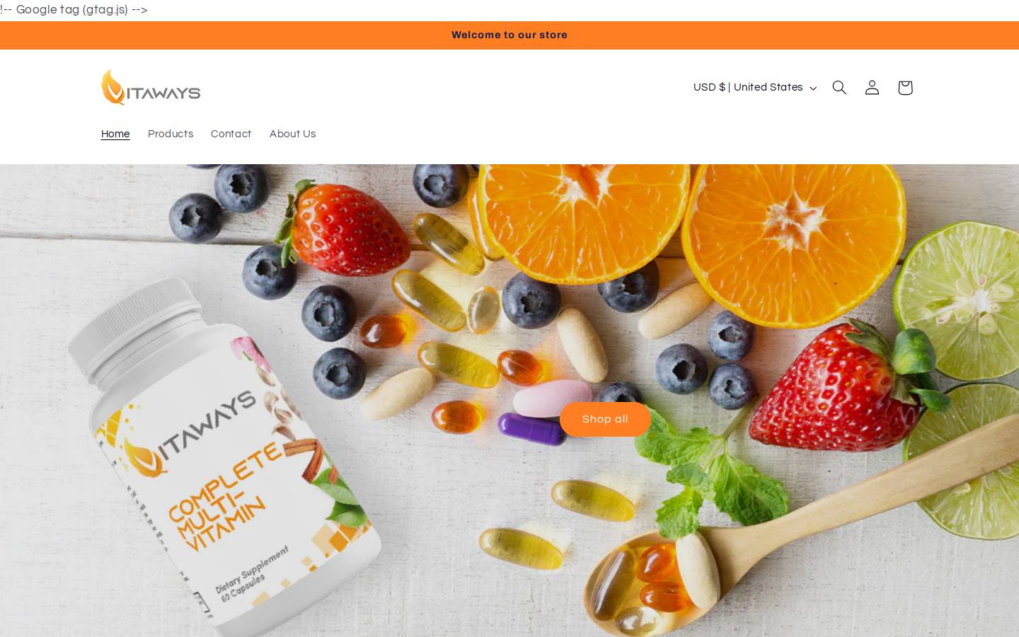 vitaways.com homepage screenshot