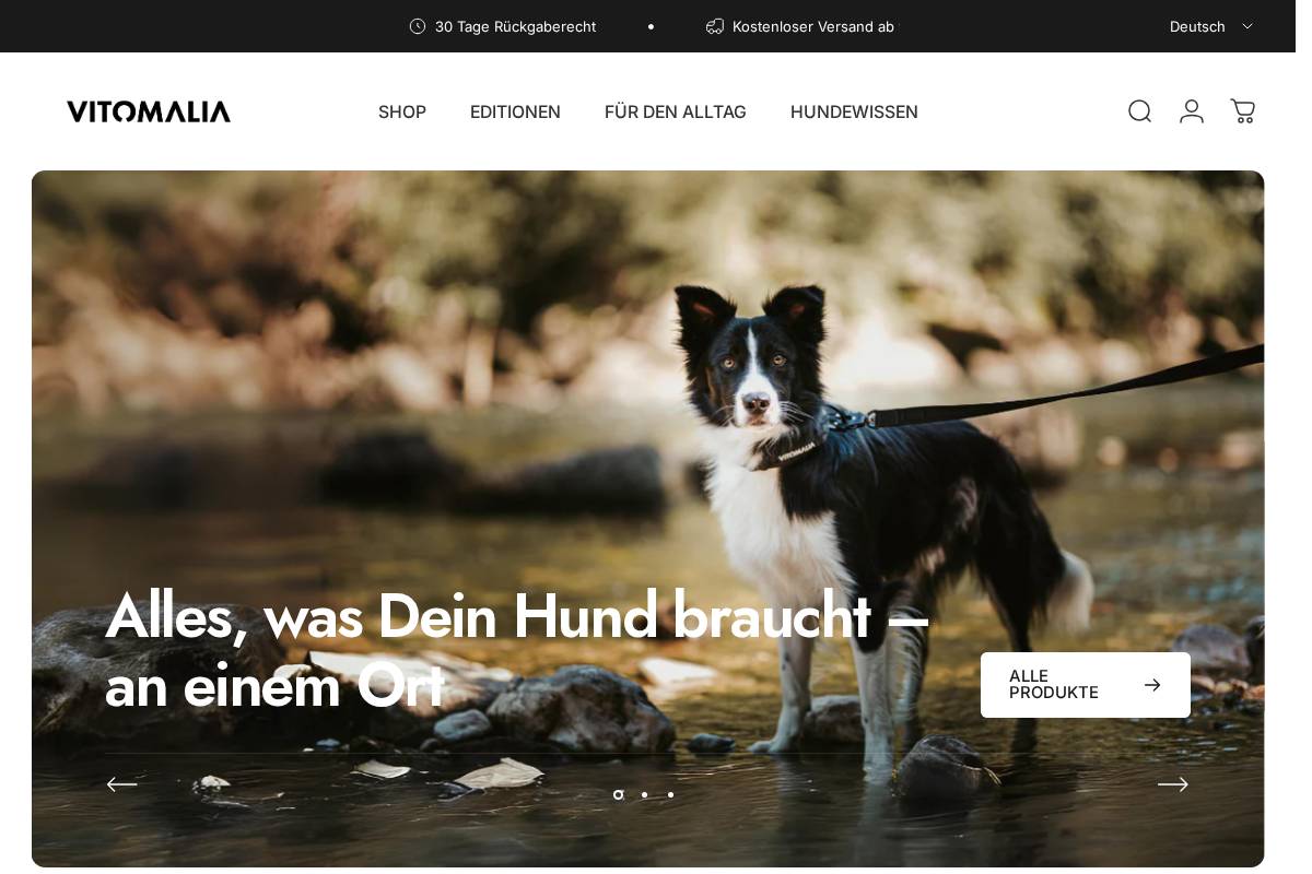 Vitomalia® - Exklusiver Hundeshop homepage screenshot