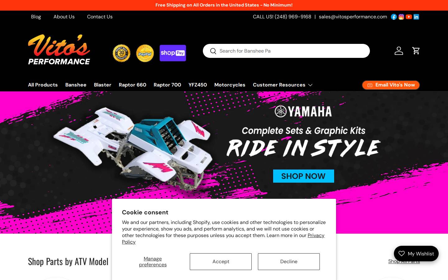 vitosperformance.com homepage screenshot