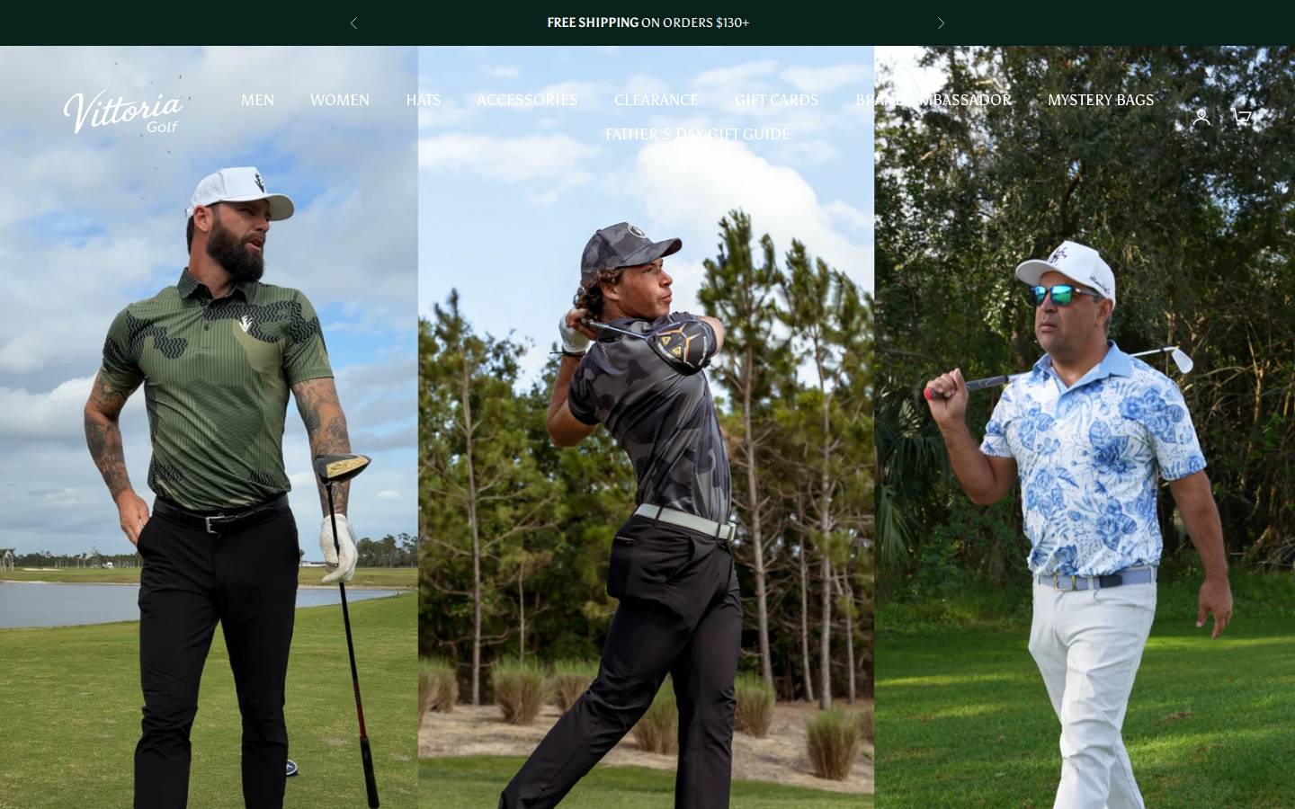 vittoriagolfco.com homepage screenshot