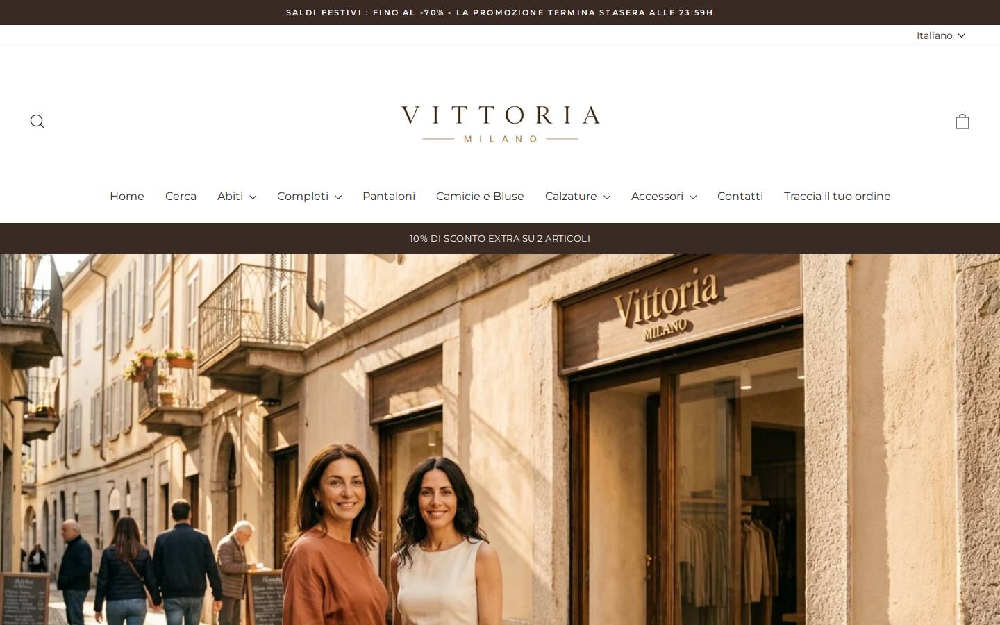 vittoriamilano.it homepage screenshot