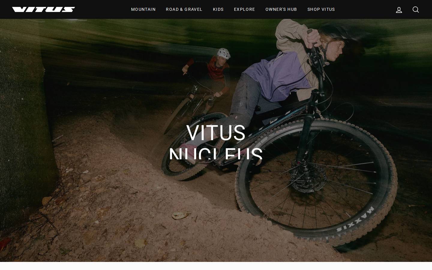 vitusbikes.com homepage screenshot
