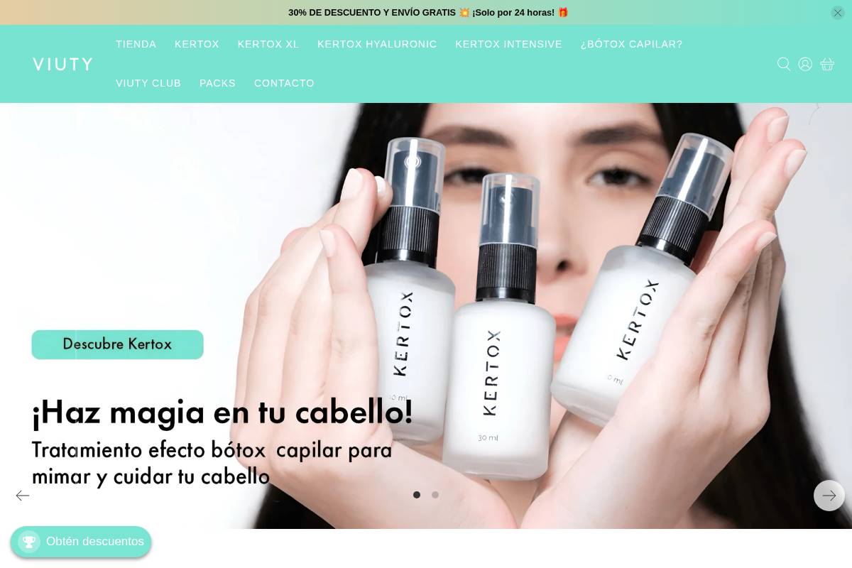 Viuty homepage screenshot