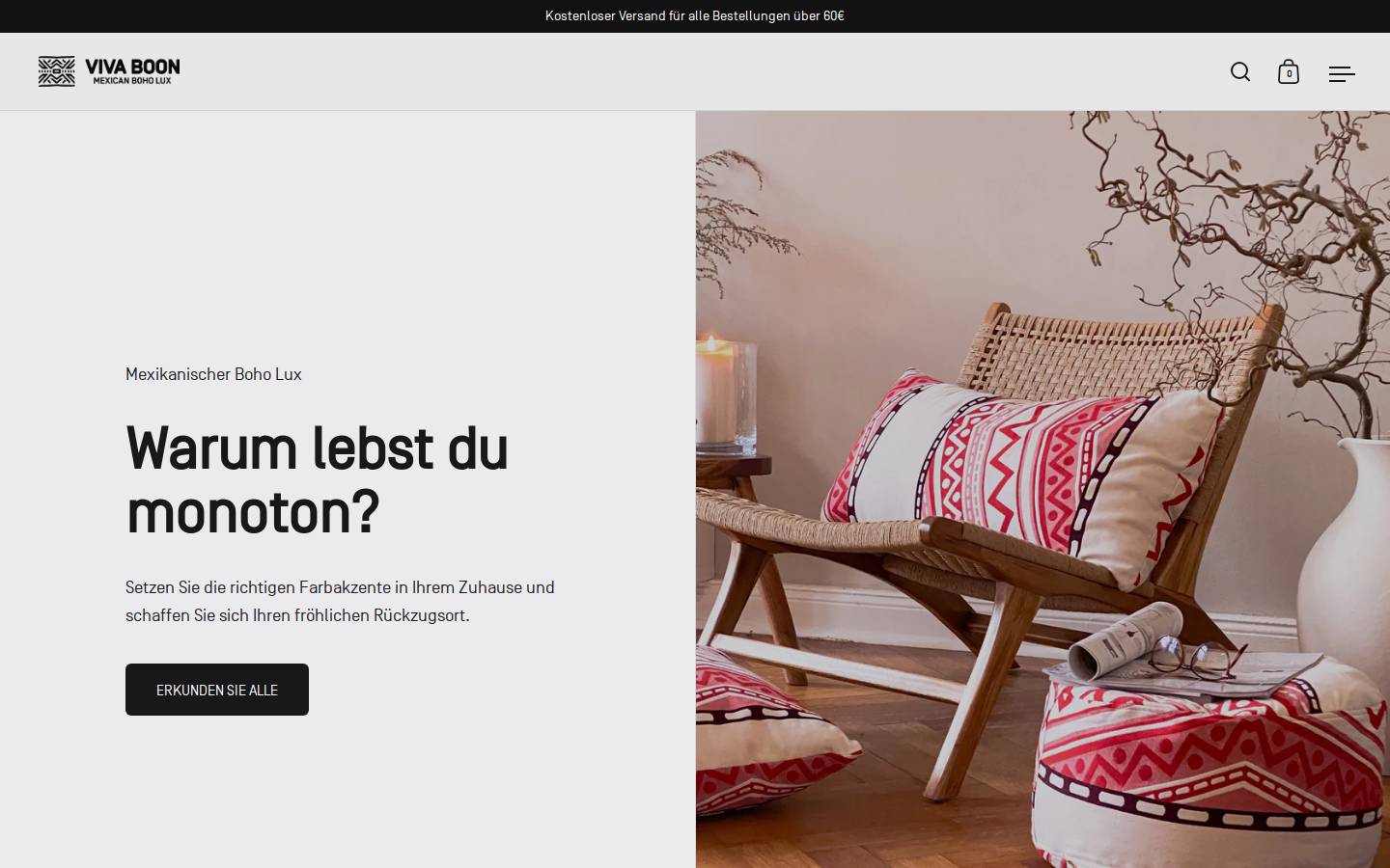 vivaboon.com homepage screenshot