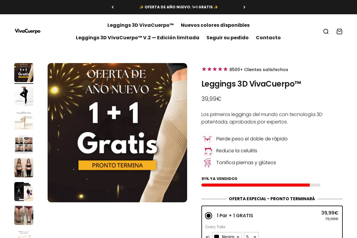 Vivacuerpo Store homepage screenshot