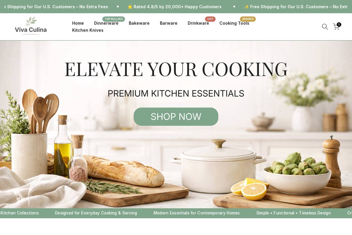vivaculina.com homepage screenshot
