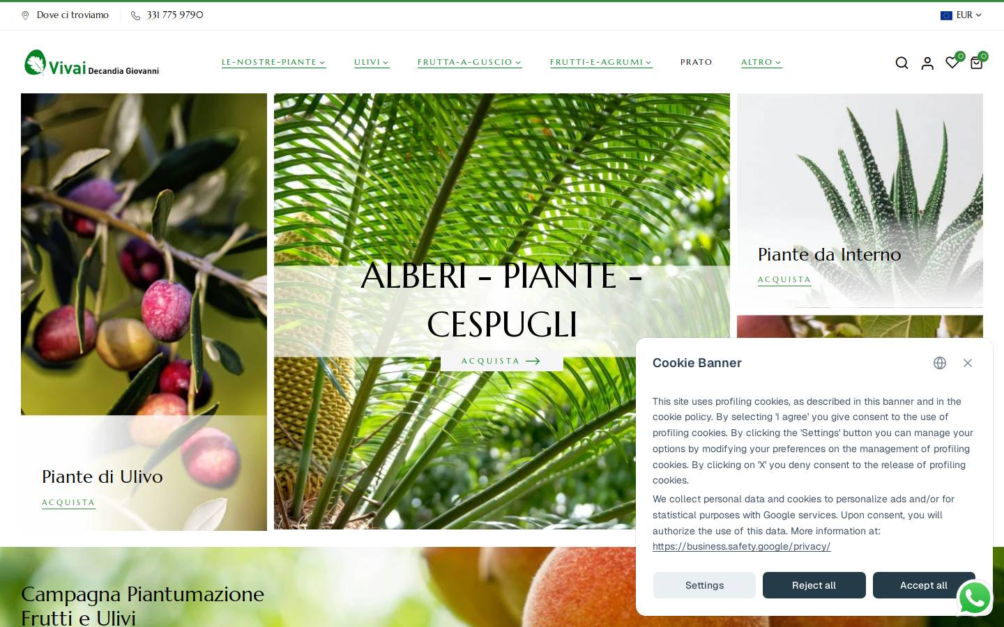 Vivaidecandia homepage screenshot