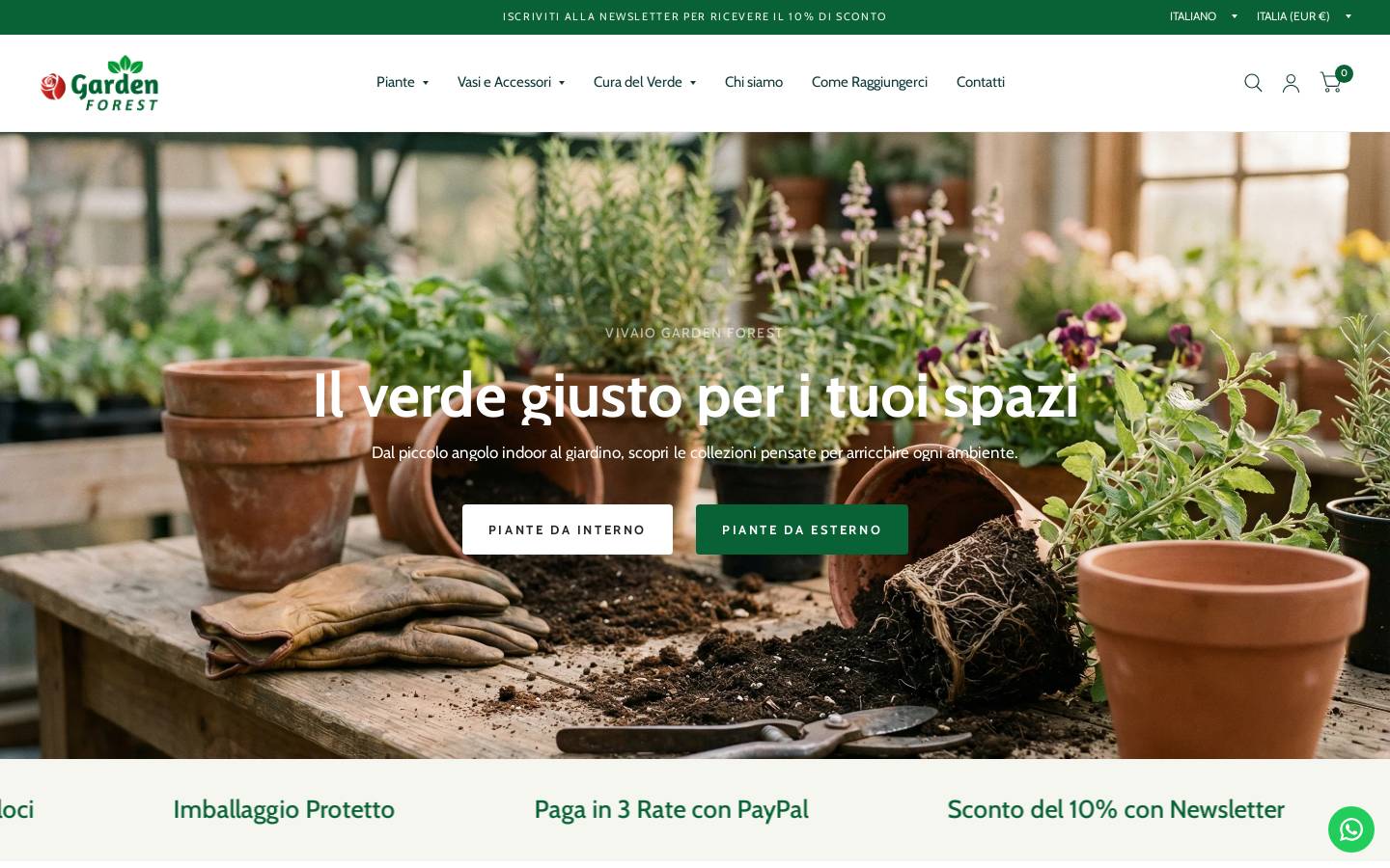 Vivaiogardenforest homepage screenshot