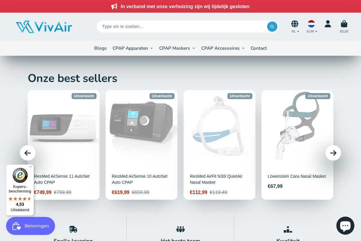 VivAir homepage screenshot