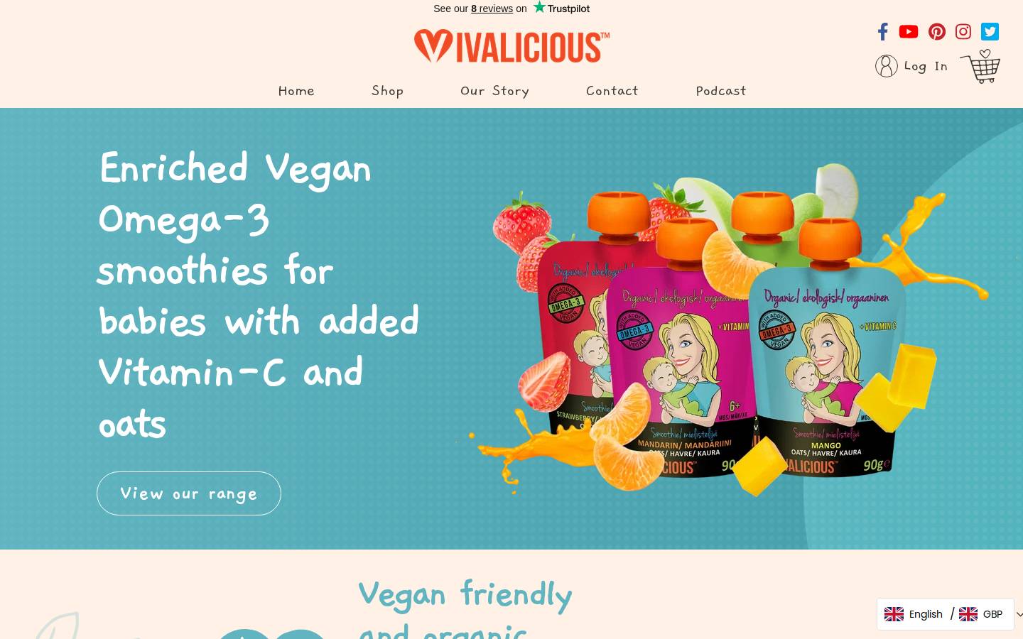 Vivaliciousfood homepage screenshot