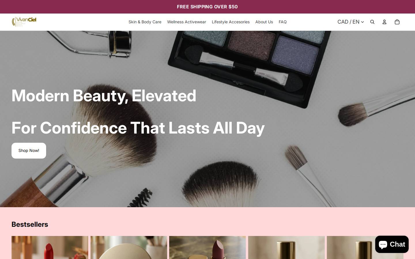 vivanciel.com homepage screenshot