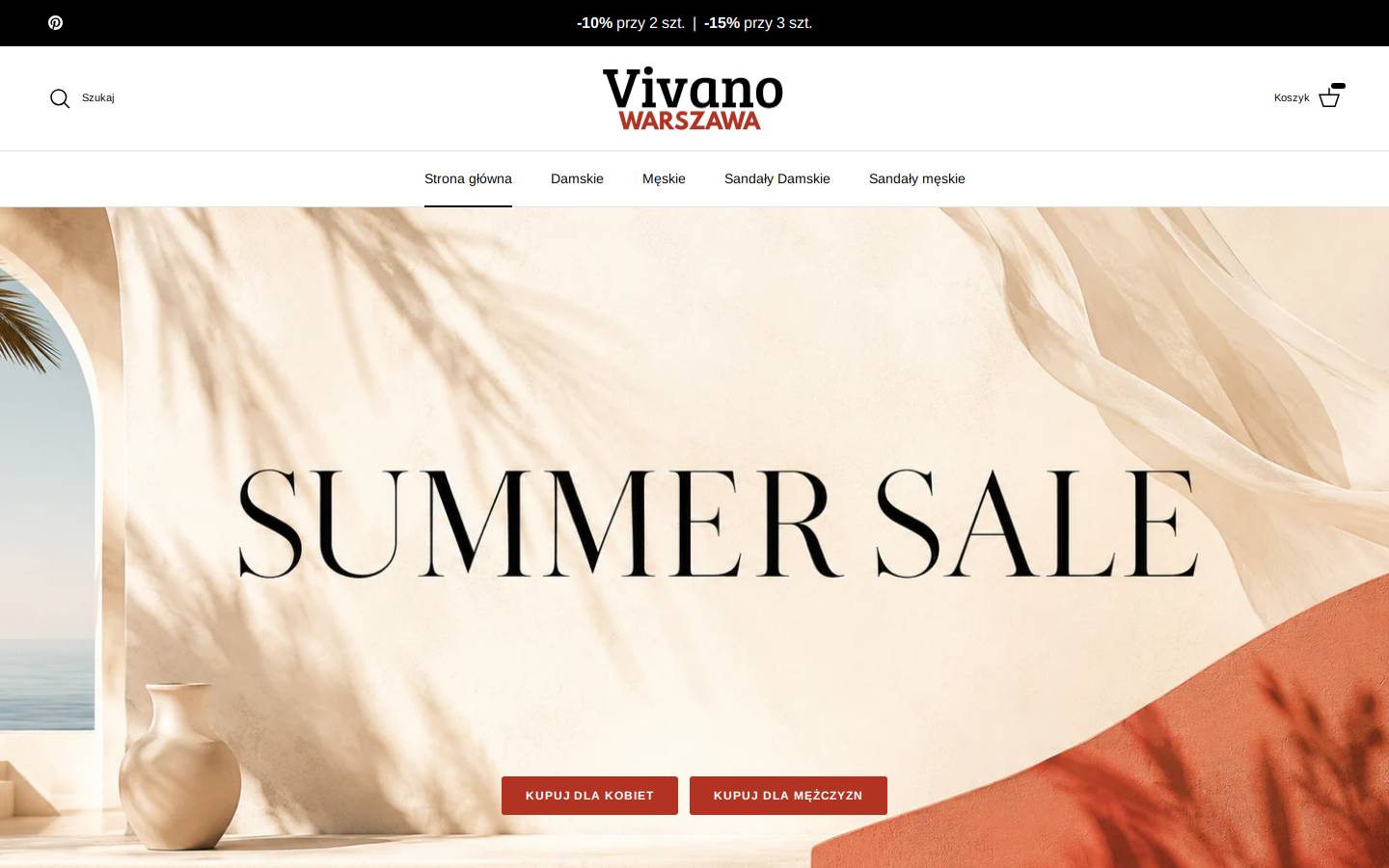 Vivano Warszawa homepage screenshot