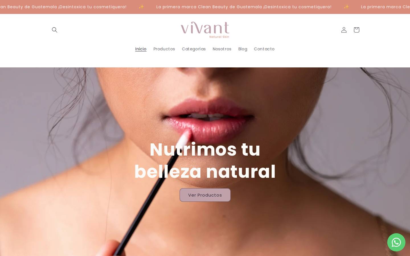 vivantcosmetics.com homepage screenshot