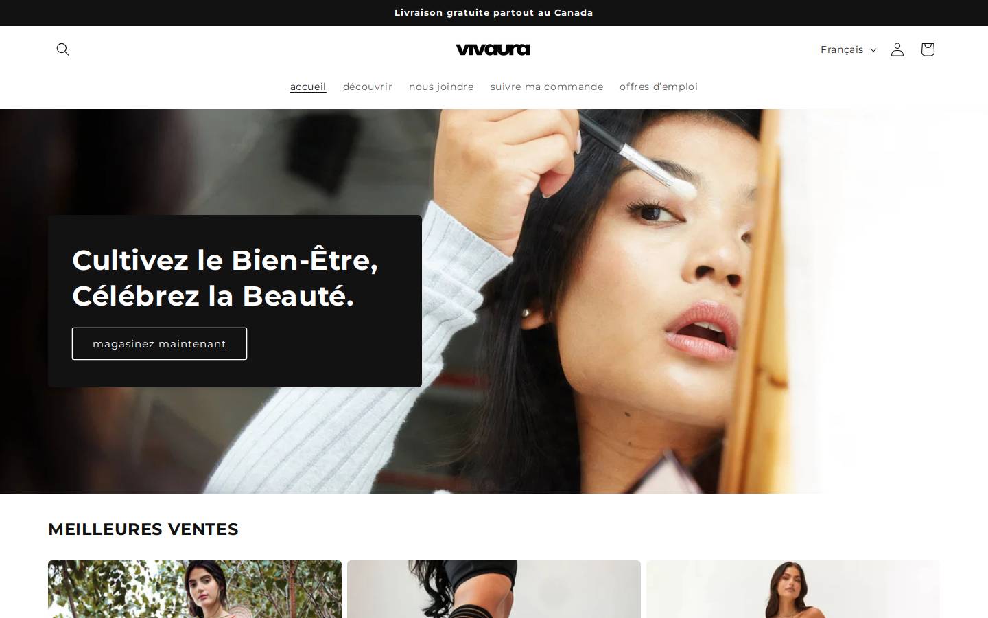 Vivaura homepage screenshot