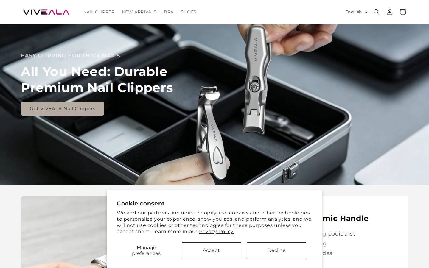Viveala homepage screenshot