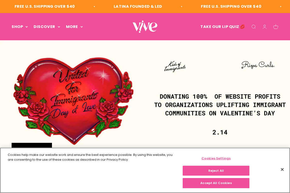 Vive Cosmetics homepage screenshot