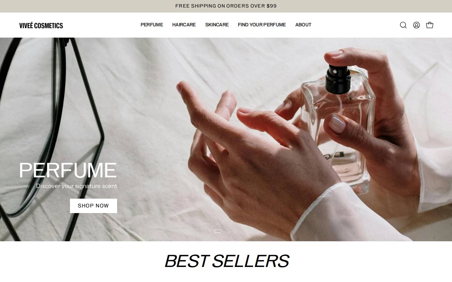 viveecosmetics.com homepage screenshot