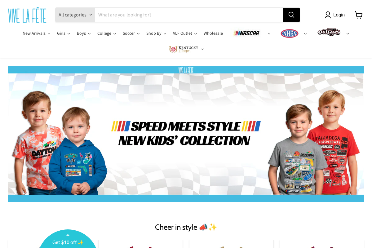 Vive La Fête - Online Apparel Store homepage screenshot