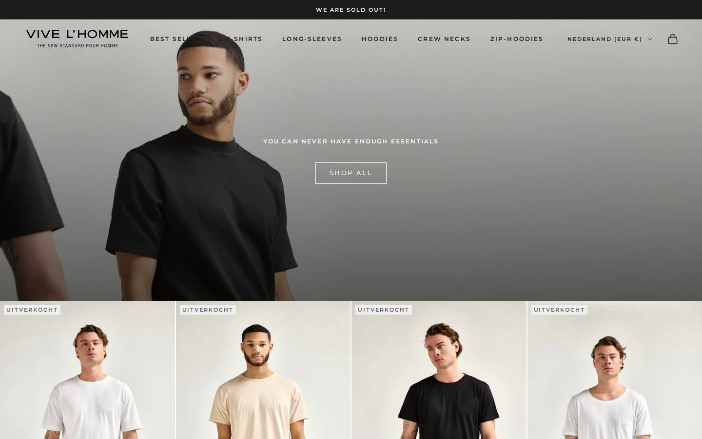 vivelhomme.nl homepage screenshot