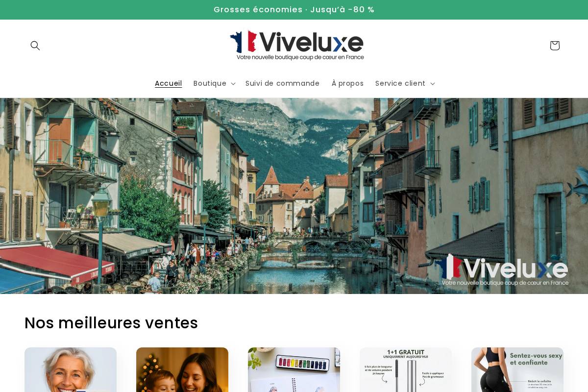 Viveluxe homepage screenshot