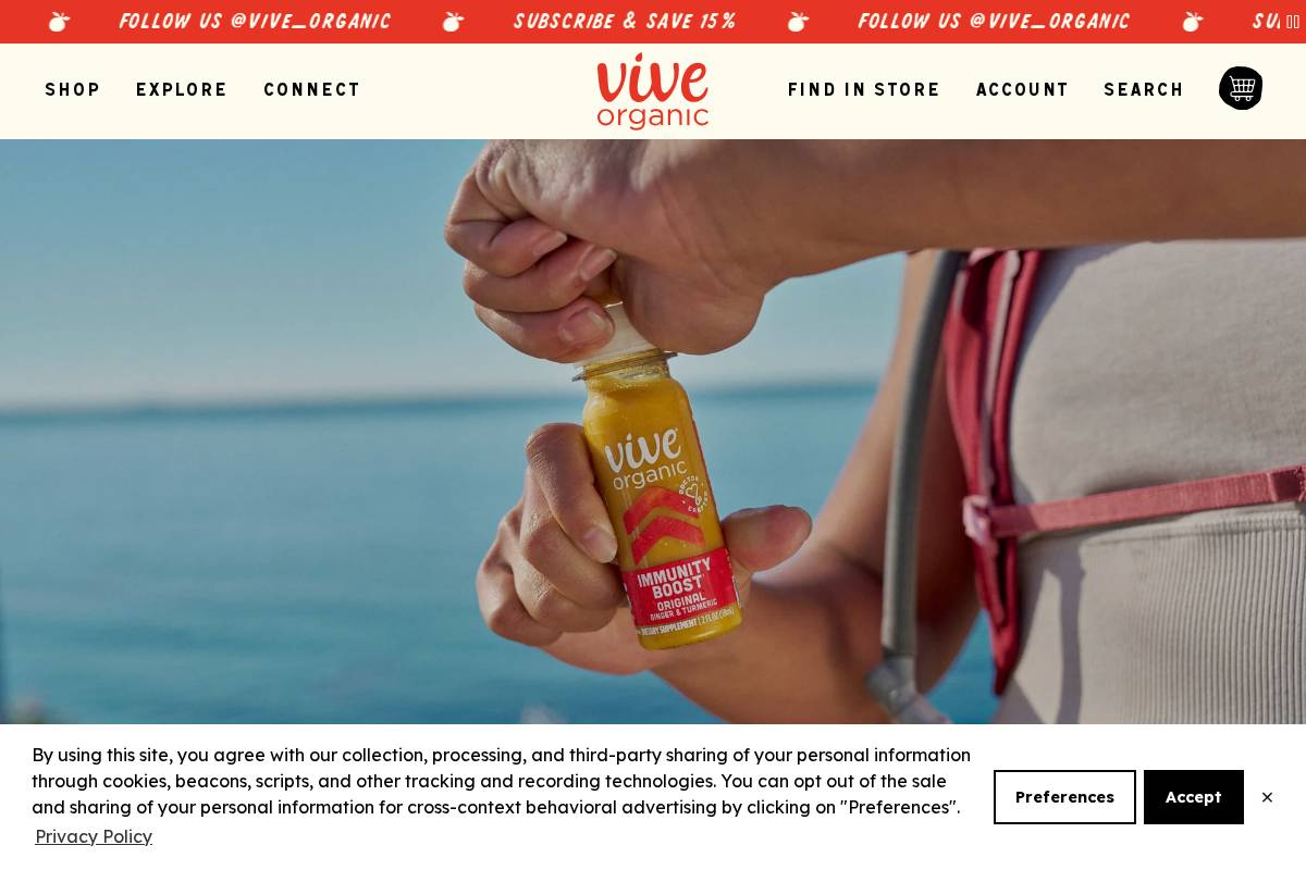 viveorganic.com homepage screenshot