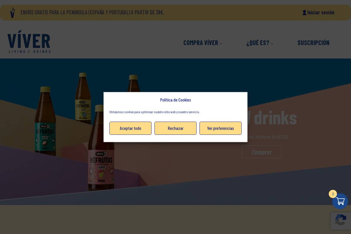 viverdrinks.com homepage screenshot